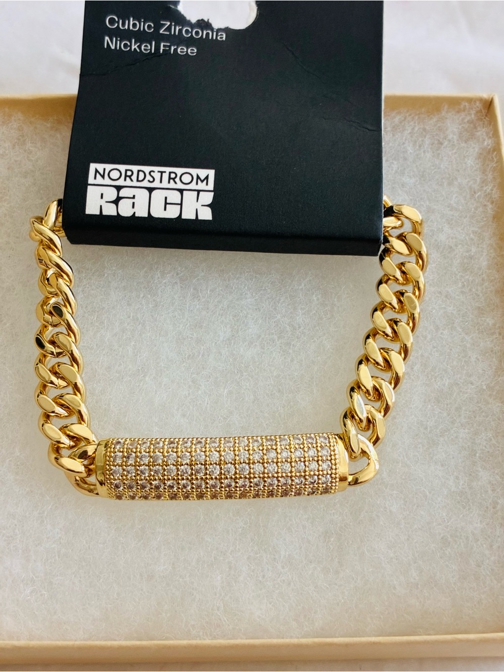 Nordstrom Gold Pave Curb-Chain Bracelet - Picture 1 of 8